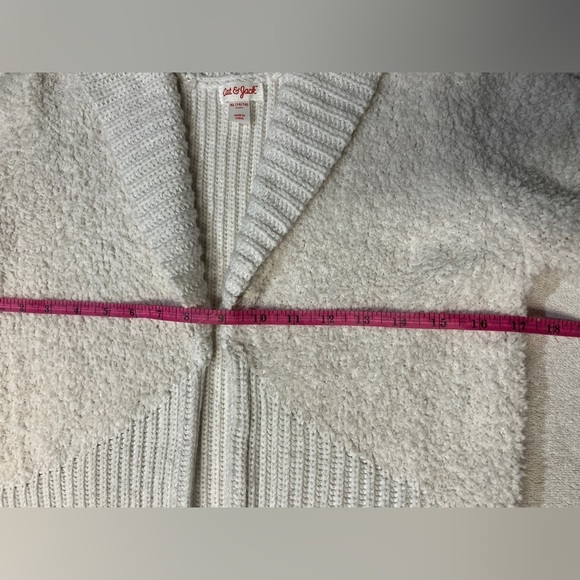 🛍️CAT & JACK Ivory boucle and ribbed knit cardigan sweater size XL. - Picture 10 of 11